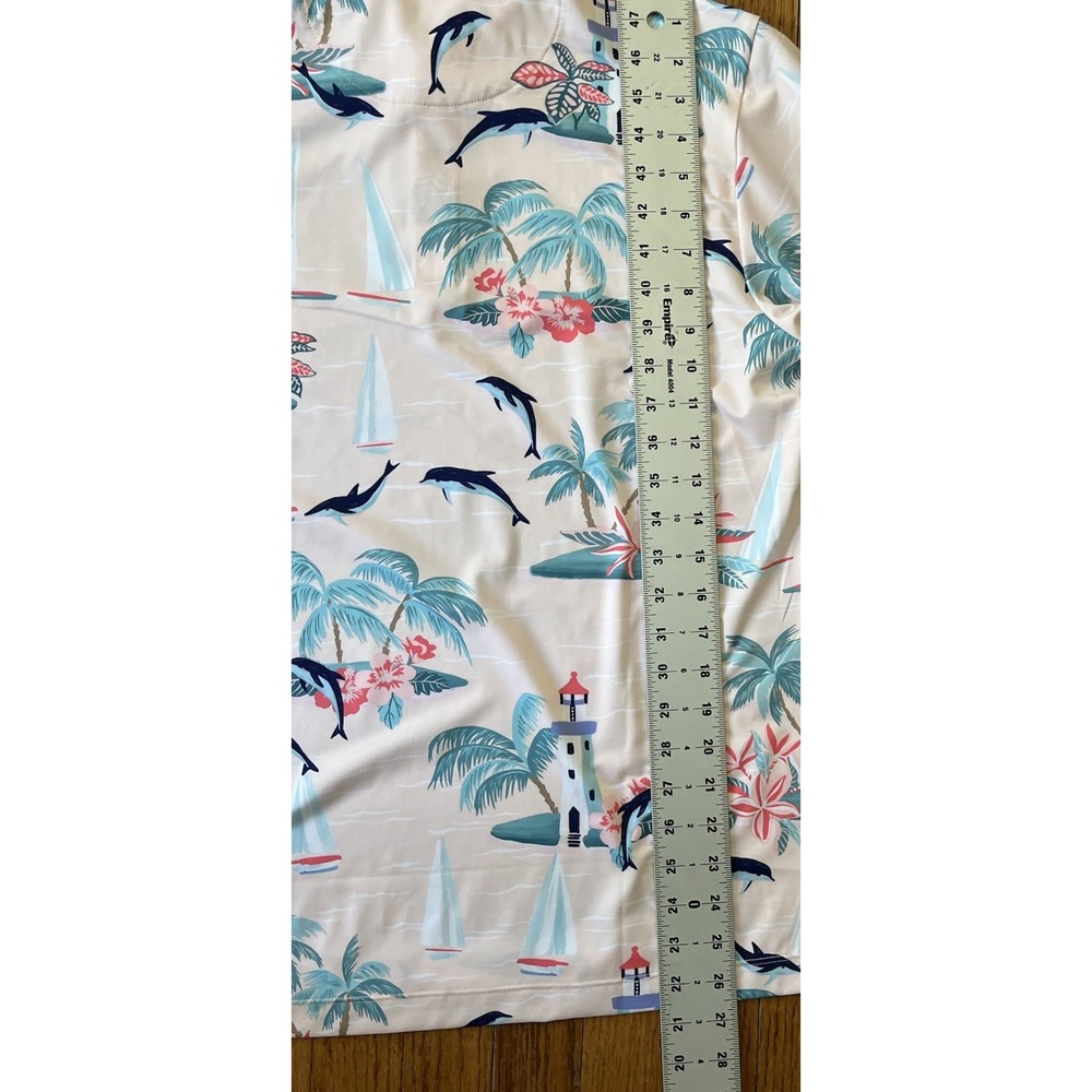 Bad Birdie Polo Shirt Mens Small Pink‎ Marino Golf Performance Dolphins Stretch - Picture 8 of 9